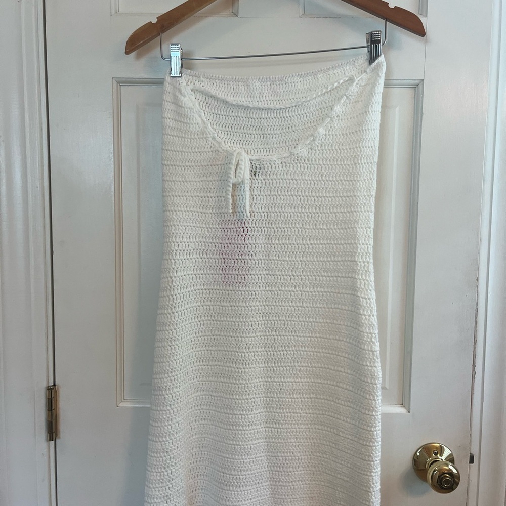 Beginning Boutique White Crochet Mini Dress NWT - Picture 3 of 4